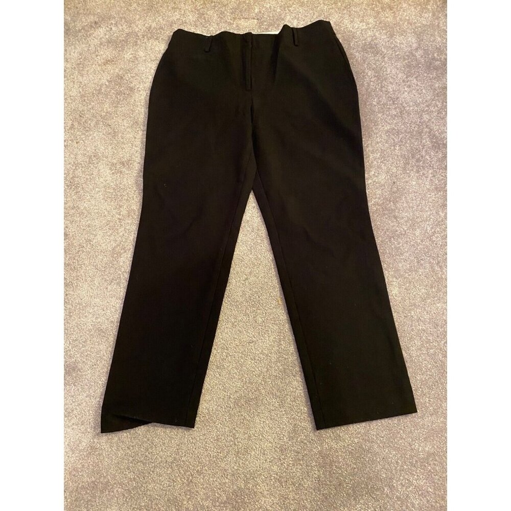 Talbots Pants Black Faux Back Pockets Newport Size 16